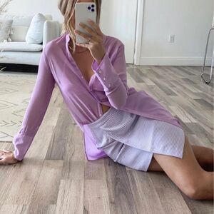 Saint Mojavi Lavender duster long cover up Small
